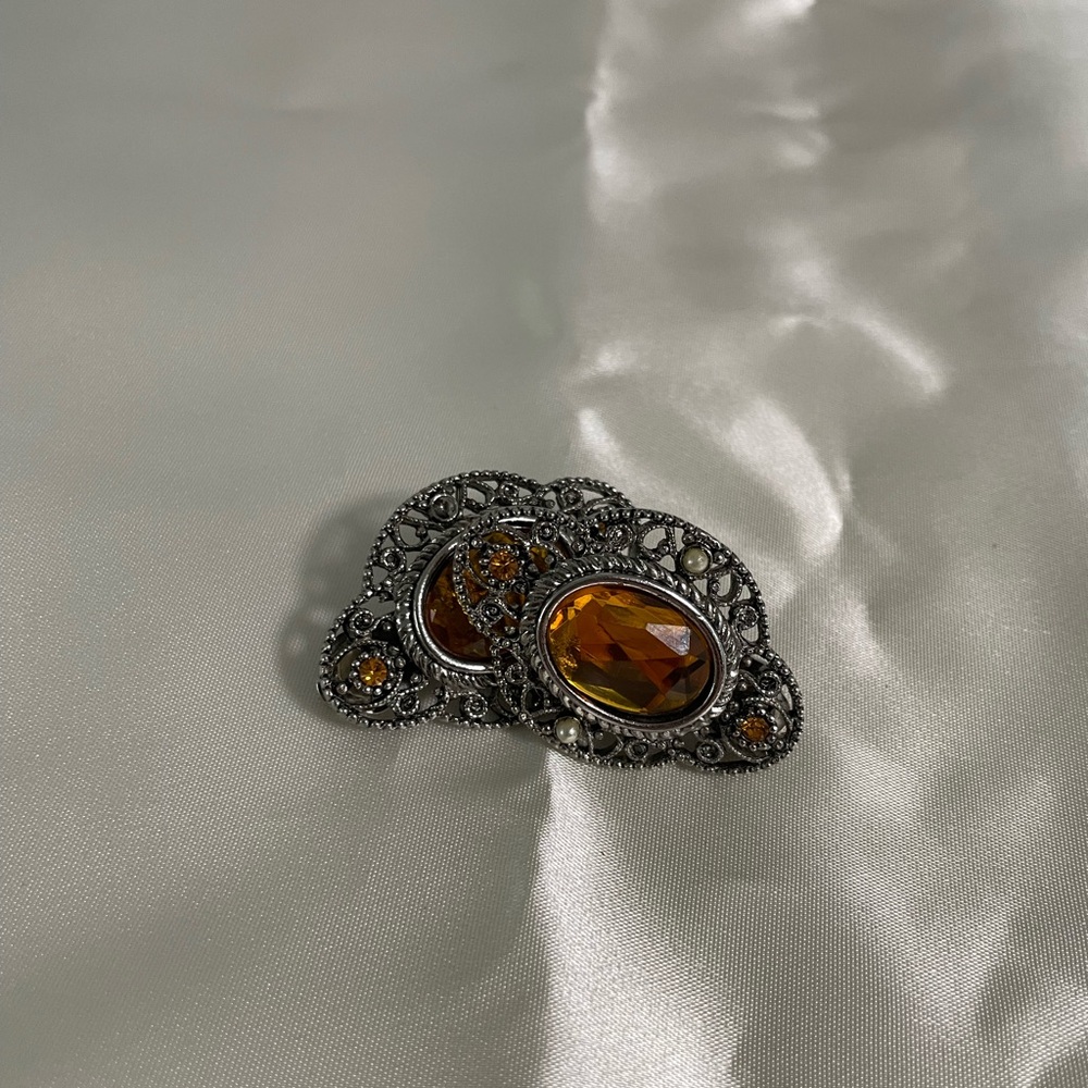 Elegant Silver and Amber Earrings